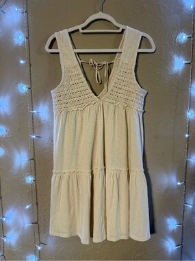 AE Sunchaser Knit V-Neck Crochet Dress